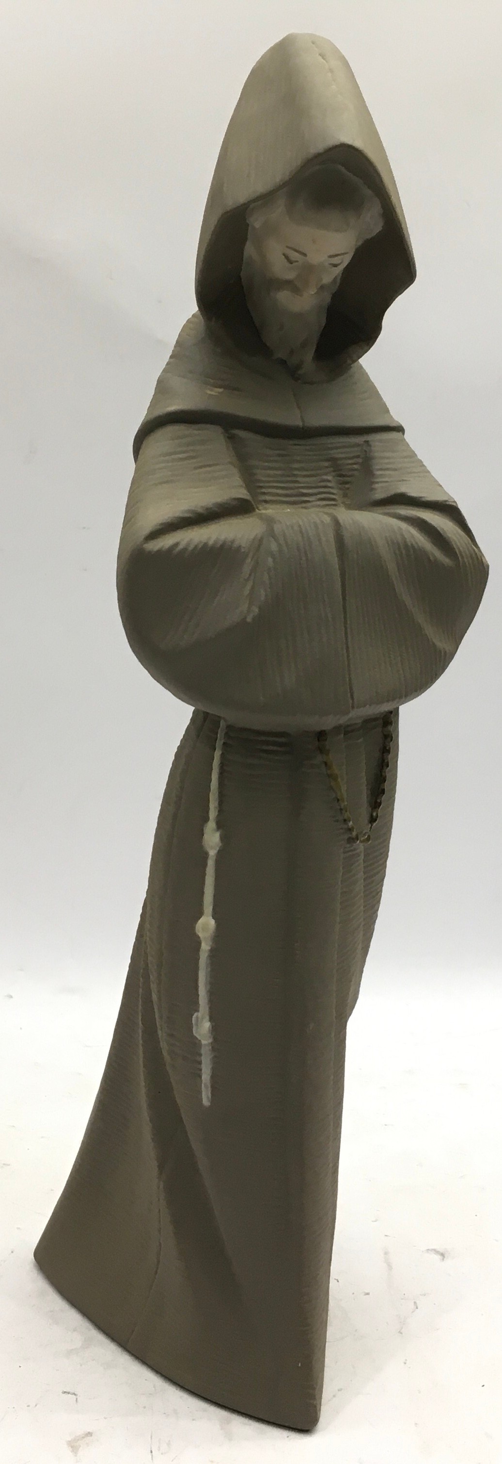 Two large Lladro figures, a gloss finish study of two nuns and a matt finish study of a hooded monk. - Image 4 of 5