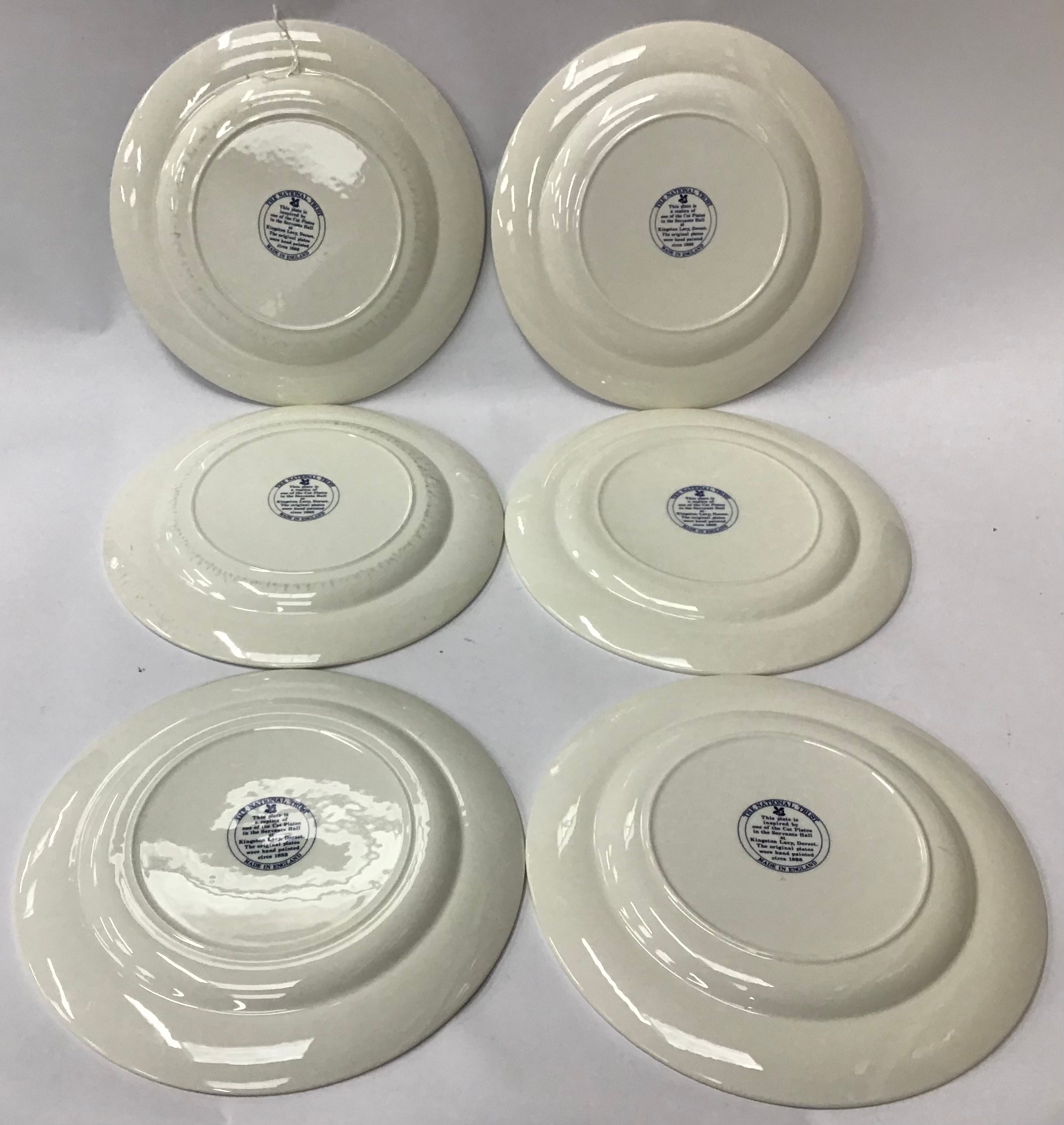 Poole Pottery set of 6 National Trust Kingston Lacy plates 10" dia. (6) - Image 2 of 2