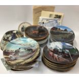 Large collection of limited edition plates by Davenport, Wedgwood & Royal Worcester all depicting