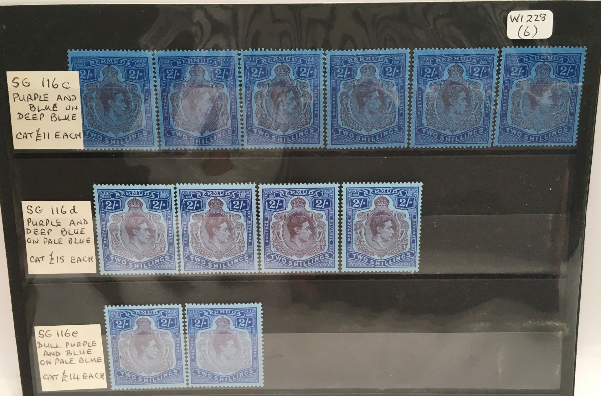 Vintage stamps: Burmuda, SG ref 116. Study of varieties. Cat £154