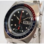 Vintage Seiko 'Blue Pogue' gents chronograph with Pepsi bezel. Model ref 6139-6002. Serial number