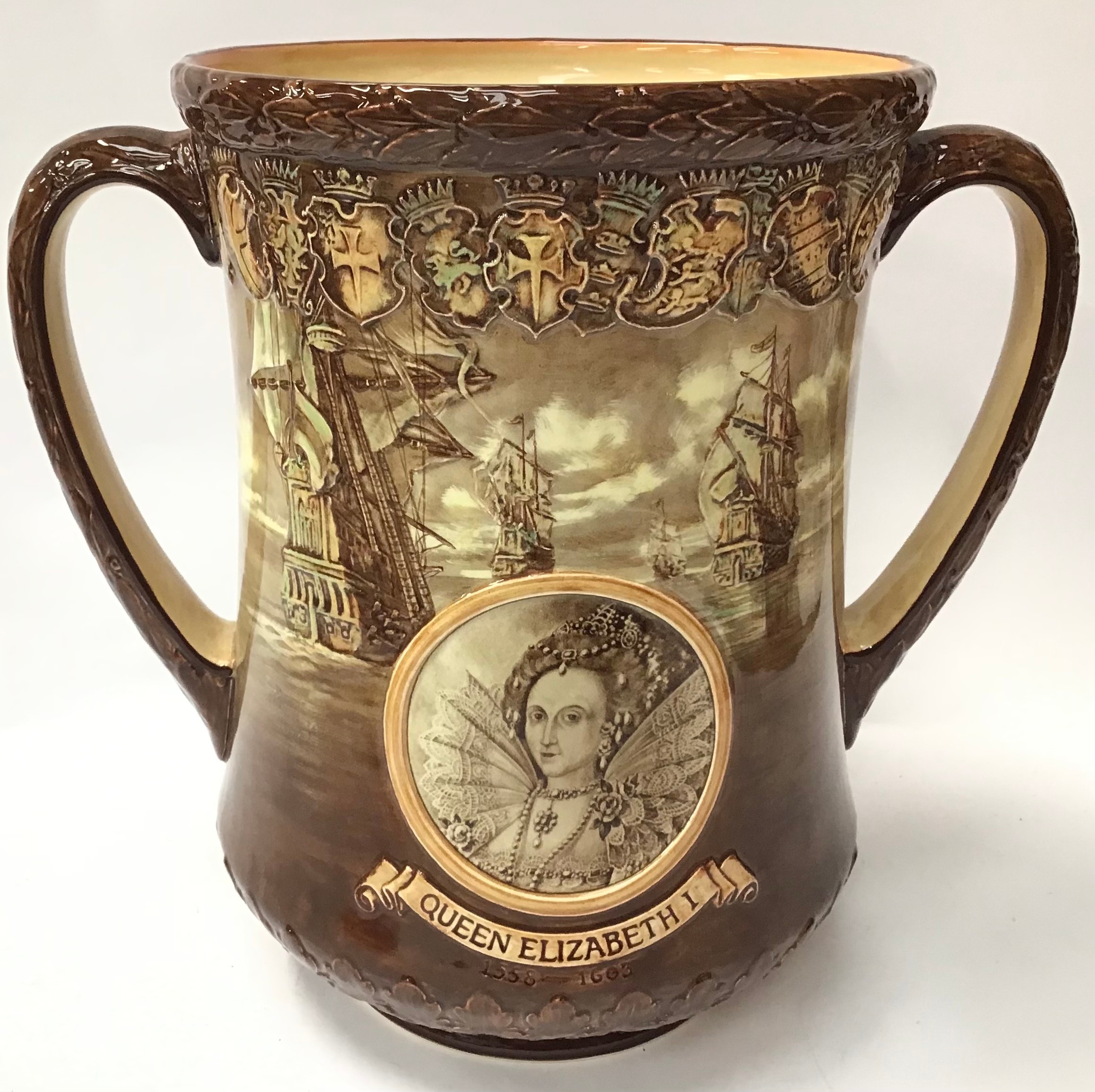 Royal Doulton rare & hard to find large limited edition Loving Cup to commemorate The Coronation - Image 2 of 4