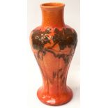 Pilkingtons Royal Lancastrian vase in orange 9.5" high, fully marked & signed to base.