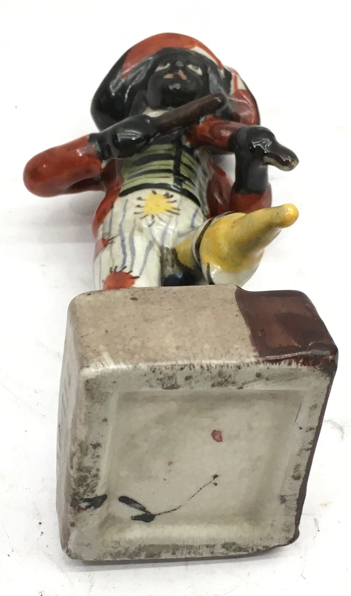 Contemporary Staffordshire style figure Billy Waters, itinerant musician with a peg leg. 18cms tall - Image 4 of 4