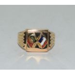 Silver gilt gents signet ring size Z