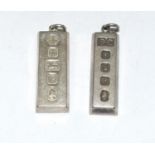 2 solid silver ingots