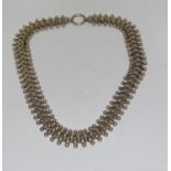 Large silver ball necklace 47cm long 50gm