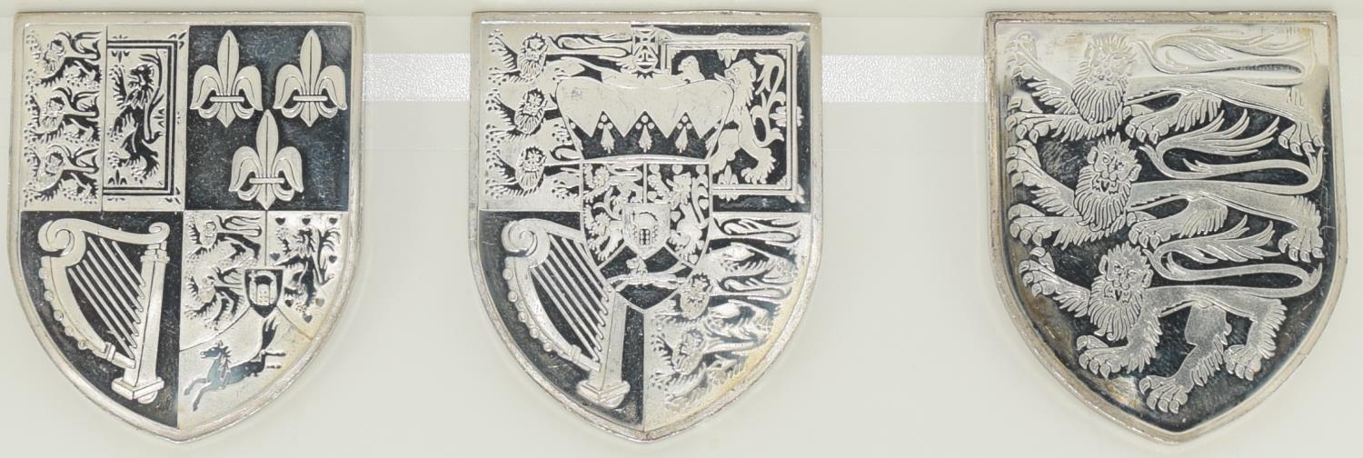 3 Solid Silver coat of arms shields 145g