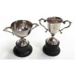 2 small silver trophy cups