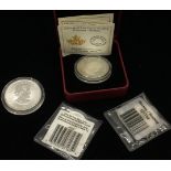 Collection of Canadian fine silver  Coins to include a 1oz Maple Leaf. Total four in lot