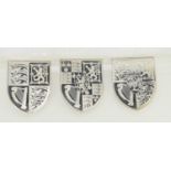 3 Solid Silver coat of arms shields 145g