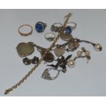 Various silver jewellery to include gold.