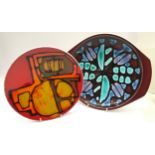 A collection of Poole Pottery delphis cabinet plates, the largest being 35cms across. Five in lot.