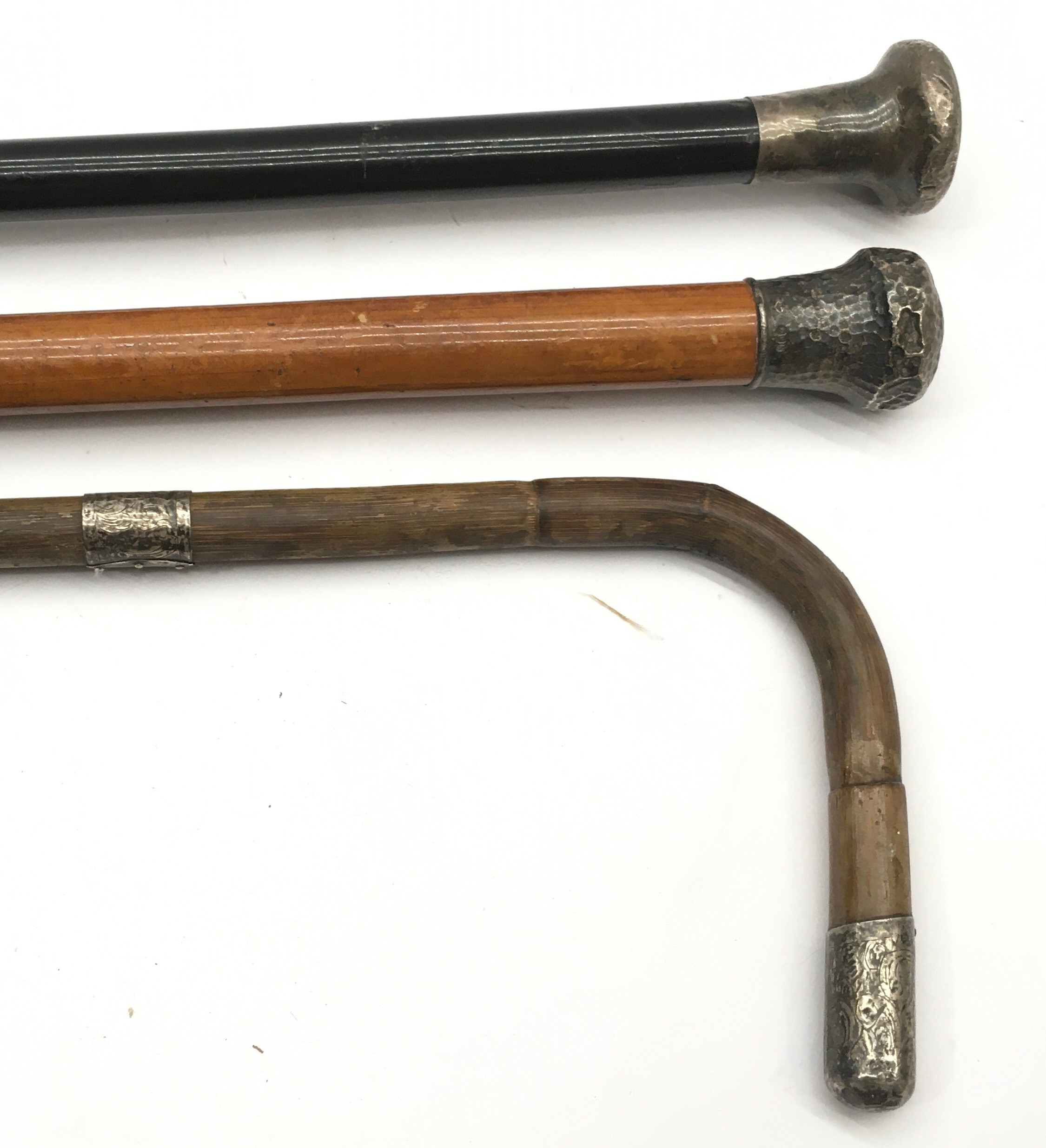 Collection of three silver topped walking canes - Bild 2 aus 2