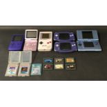 Nintendo collection of vintage handheld gaming consoles. Six in lot to include Game Boy, Game Boy