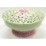 Vintage Royal Worcester serving bowl with fret work lid pattern no 502, 20cm diameter , 12cm tall