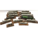 Large collection of static display pewter locomotives 13 in all