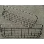 Pair of coated wrought iron hay feeders/garden planters. O/all length 110cms each