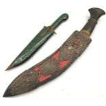 Two ornate Middle Eastern daggers including a Kukri.