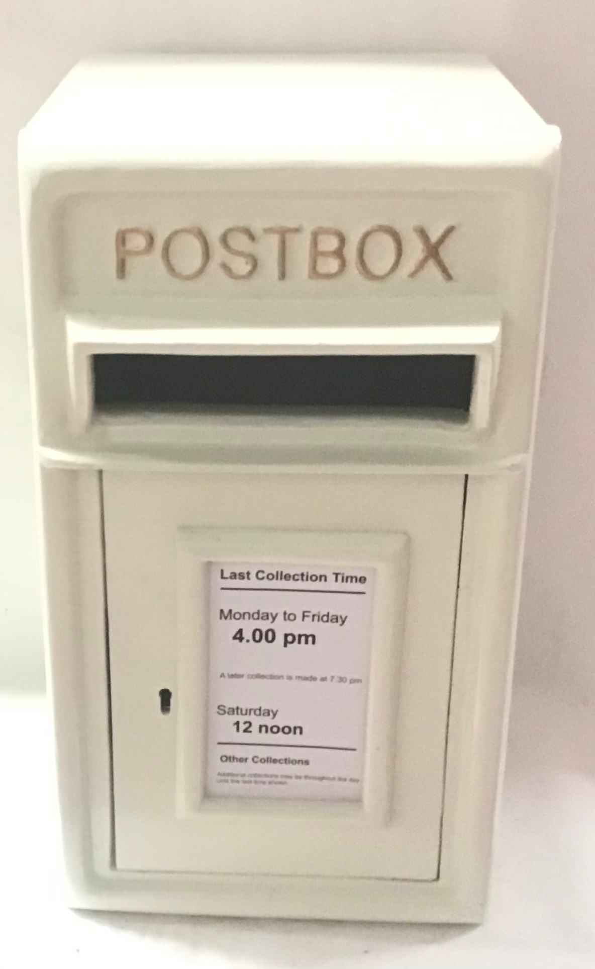 A white postbox (270mm deep) (74)