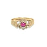 9ct gold ladies ruby ring H/M Aspreys size N