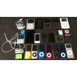 Large collection of various Apple iPod's, assorted models.