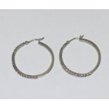 925 silver pink gemset large hoop earrings.