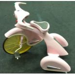 Vintage Airflow Sky Princess pink tricycle, Art Deco retro look