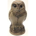 Poole Pottery rare & hard to find front facing owl, fully marked & signed to base 7" high.