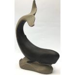 Poole Pottery rare & hard to find stoneware model of a whale 8.5" high.