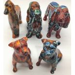 Poole Pottery interest Anita Harris Art Pottery Dog together with 4 others (5)