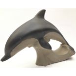 Poole Pottery rare & hard to find stoneware model of a large dolphin modelled by Tony Morris 11.2"