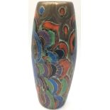 Poole Pottery interest Anita Harris Art Pottery vase depicting a Peacock 10.2" high.