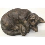 Poole Pottery stoneware sleeping Kitten by Alan White 8.8" length.