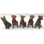 Poole Pottery interest Anita Harris Art Pottery Dog together with 4 others (5)