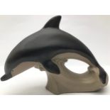 Poole Pottery rare & hard to find stoneware model of a medium dolphin modelled by Tony Morris 9"