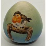 Poole Pottery Studio egg shaped sculpture thrown by Alan White & decorated by Jane Brewer 1/1