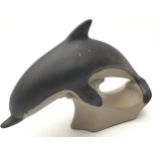 Poole Pottery rare & hard to find stoneware model of a small dolphin modelled by Tony Morris 6.6"