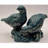 Model of a pair of Grouse in blue designed & modelled by Barbara Linley-Adams marked Poole England.