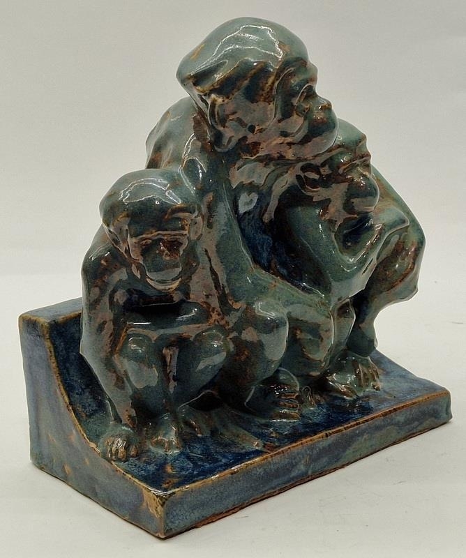 Poole Pottery Carter Stabler Adams Three Wise Monkeys bookend designed by Hugh Llewellyn 1922-23 - Bild 3 aus 4