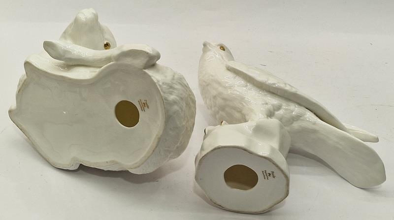 Poole Pottery golden-eye bone china white Merlin together with a large fawn both modelled by Barbara - Image 3 of 3