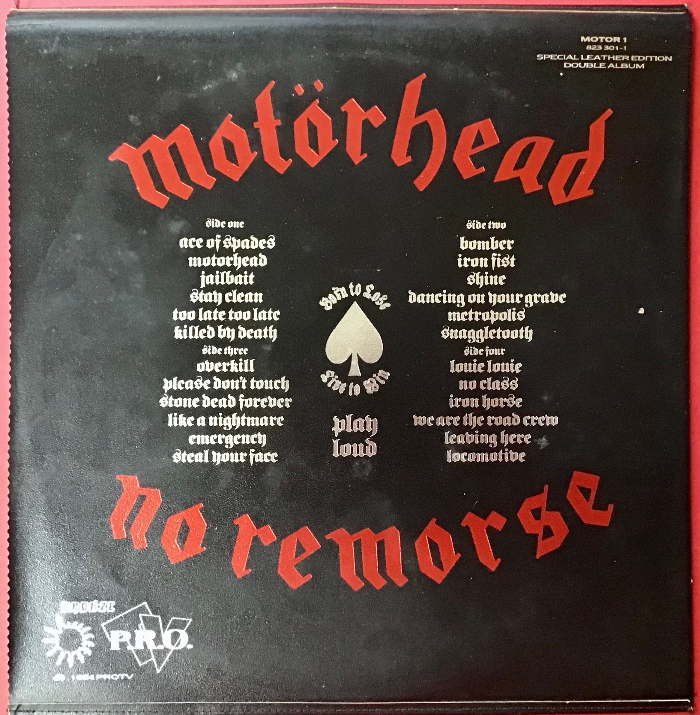 MOTÖRHEAD ‘NO REMORSE’ DOUBLE ALBUM. This is the limited leather sleeve copy which is on Bronze - Image 2 of 4