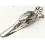 Silver plate clip in the form of a "Duck
