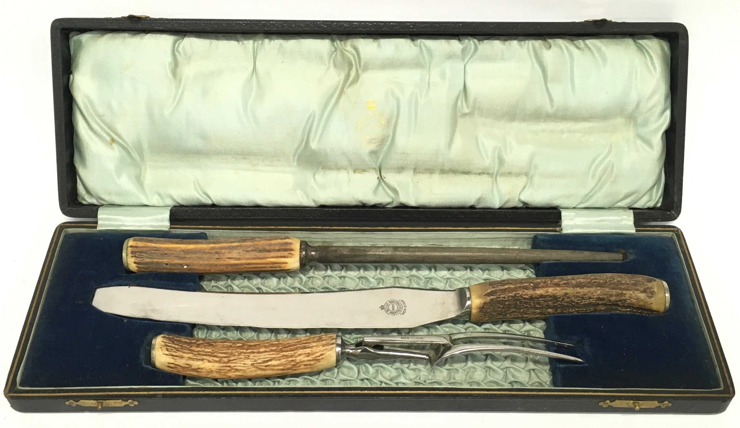 Boxed Bone handled carving set