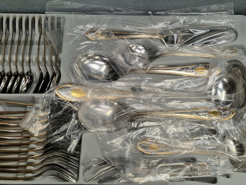 A silver plate cutlery set for 12 place settings by SBS - Image 3 of 5