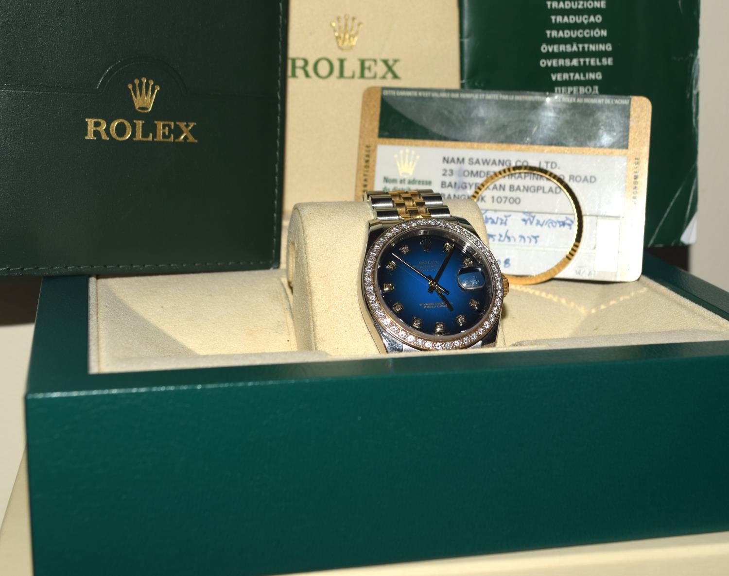 Rolex Oyster Perpetual Date Just, 2008 Bi metal strap with a later aftermarket Diamond Bezel ( - Image 9 of 13