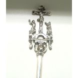 Apostle Crucifix Anointing spoon possibly German with a Chester Import mark 1911