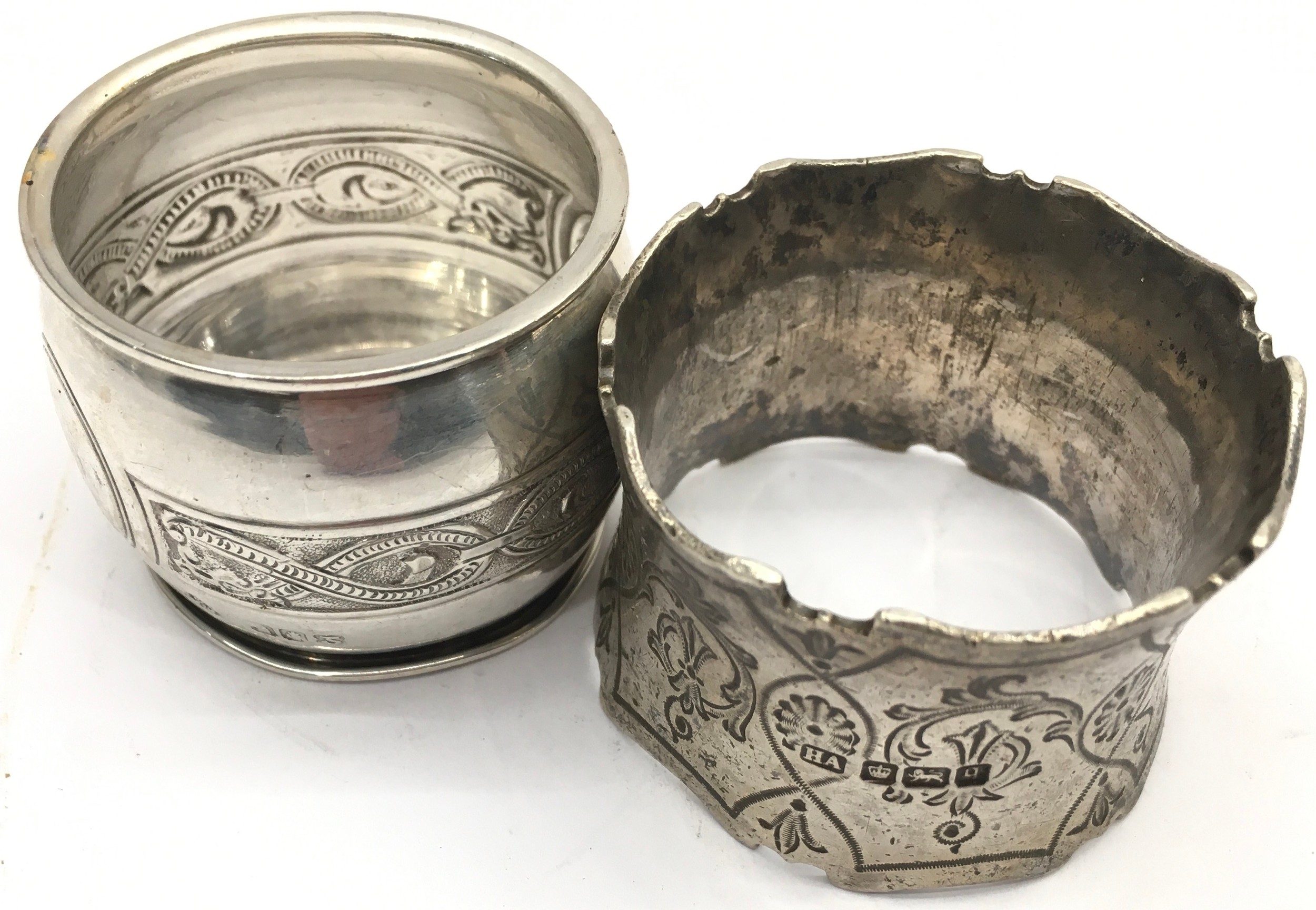 6 mixed silver H/M napkin rings - Image 3 of 4