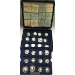 Queen Mother silver proof commemorative coin collection with some certificates of authenticity (24)
