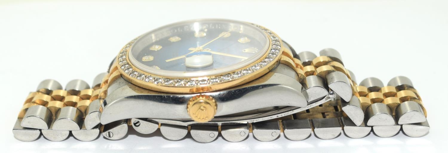 Rolex Oyster Perpetual Date Just, 2008 Bi metal strap with a later aftermarket Diamond Bezel ( - Image 4 of 13